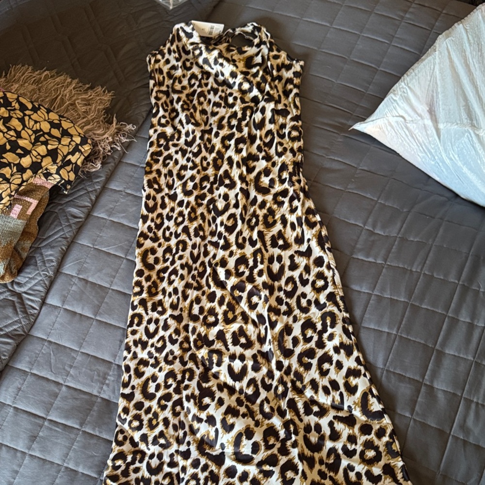 Anthropologie Animal Print Slip Maxi Dress - Picture 2 of 3